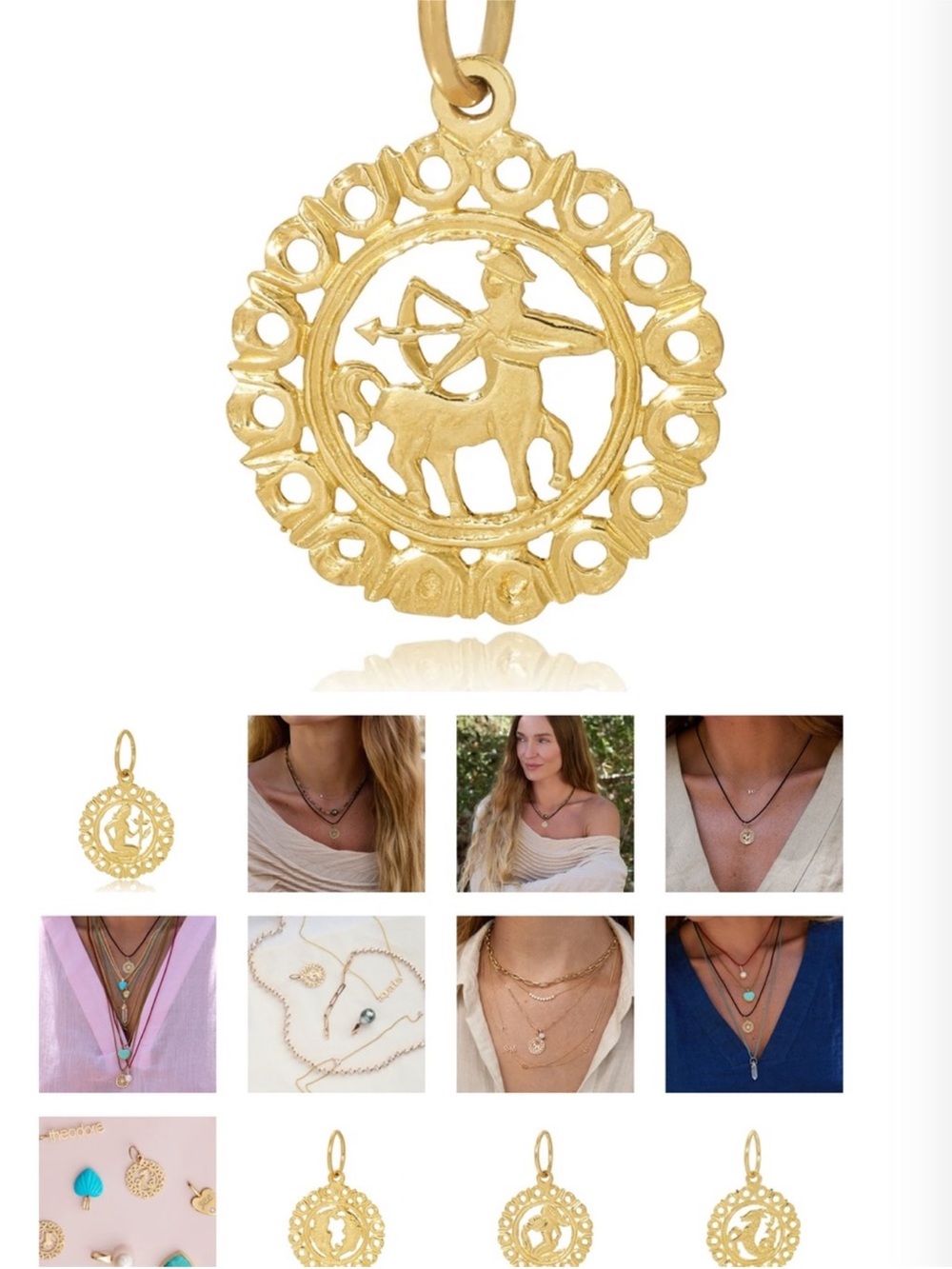 Gold Sagittarius Zodiac Pendant Necklace - Women Jewelry